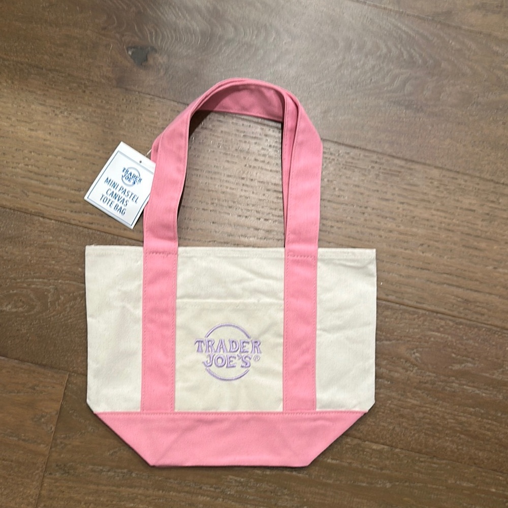 Trader Joe’s mini Pink and Cream Tote Bag